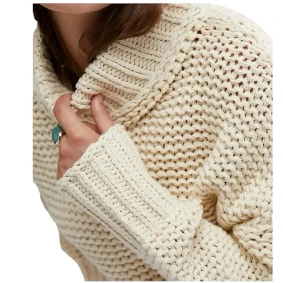 FREE PEOPLE | My Only Sunshine Cotton Blend Crew Neck Sweater in Neutral Size XS - Picture 8 of 14